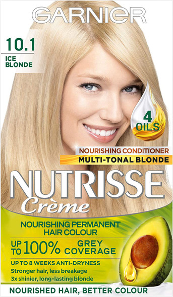 Garnier Nutrisse Ultra Colour Permanent Nourishing Hair Colour, 10.1 Ice Blonde, mix