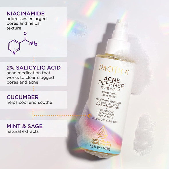 Pacifica Acne Defense Face Wash Unisex 5.8 oz