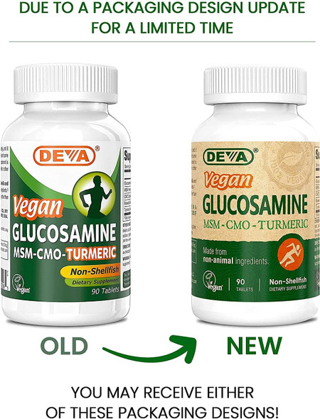 Deva Vegan Vitamins Vegan Glucosamine Msm-Cmo 90 tab ( Multi-Pack)