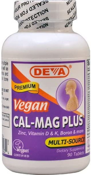 Deva Vegan Vitamins Vegan Cal-Mag Plus 90 tab ( Multi-Pack)