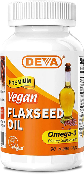 DEVA Vegan Flax Seed Oil,500MG,Vegan, 90 VCAP, 3 Pack