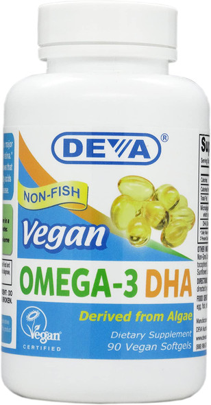 DEVA Vegan Vitamins DHA Softgels, 90 Count