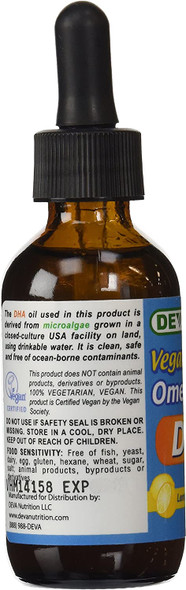 DEVA Vegan Vitamins Liquid Omega-3 DHA , 2-Ounce Bottles