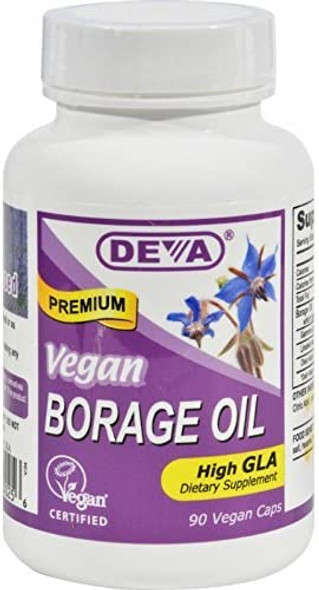 Deva Vegan Vitamins Borage Oil 500Mg Vegan 90 Vcap