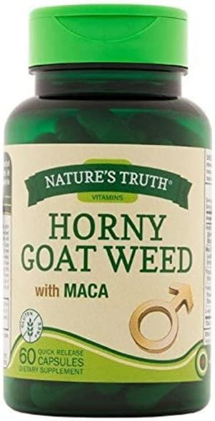 Nature's Truth Horny Goat Weed with Maca Dietary Supplement - 60 Quick Release Capsules, Pack of 3