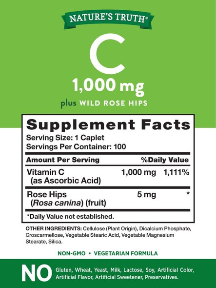 Nature's Truth Vitamin C 1000 mg, 100 Count