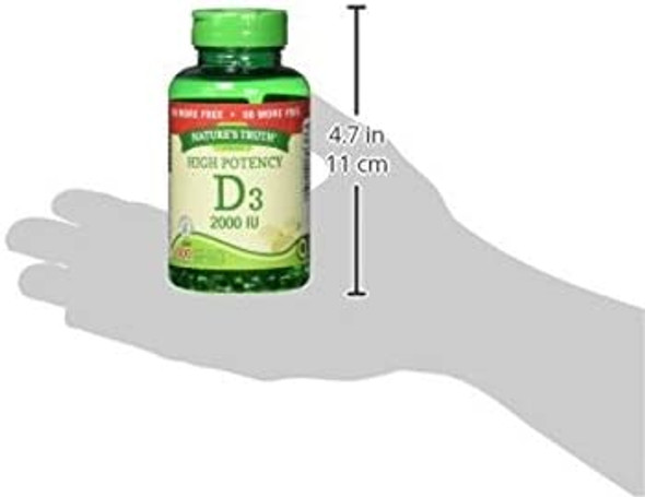 Nature's Truth High Potency Vitamin D3 2000 IU Quick Release Softgels - 300 ct, Pack of 2