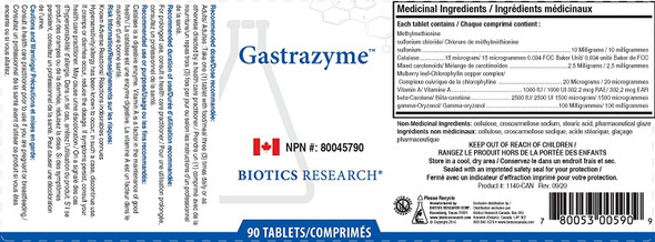 Gastrazyme From Biotics Research, Supplies Vitamin U Complex, Chlorophyllins, Gamma Oryzanol And More.