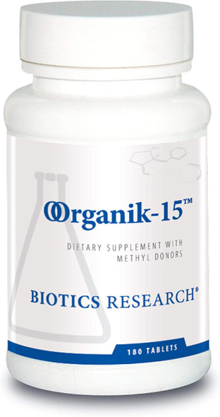 Biotics Research Organik 15 Methyl Donors And Acceptors Dimethylglycine. Enhances Oxygen Utilization. Potent Antioxidant Activity. Athletic Performance. Supports Muscle Strength 180 Tabs