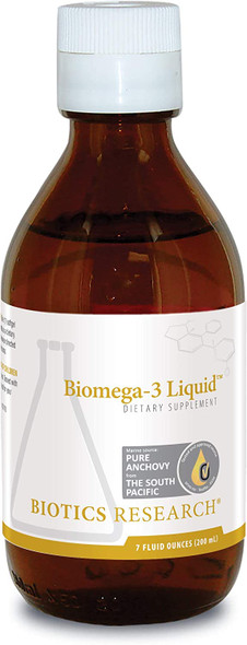 Biotics Research Biomega 3 Liquid Highly Concentrated Omega 3 Fish Oil Liquid, Sustainably Sourced, Traceable, Pure 2490 mg of EPA DHA Omega 3 Fatty Acids per TSP 1050 mg DHA 7 Fl Ounces 200ml 40 SVG