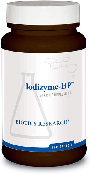 Biotics Research - Iodizyme-HP - Iodine, Thyroid Support, Cellular Metabolism, Boosts Energy, Supports Metabolic Function, T3, T4, TSH, 120 Tabs