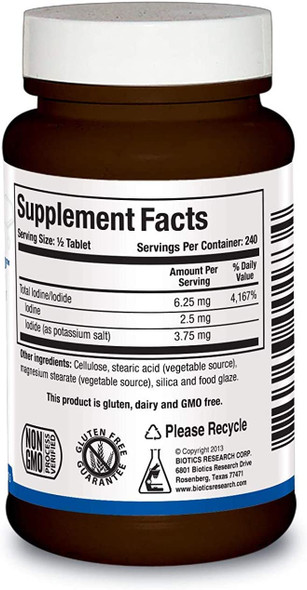 Biotics Research - Iodizyme-HP - Iodine, Thyroid Support, Cellular Metabolism, Boosts Energy, Supports Metabolic Function, T3, T4, TSH, 120 Tabs