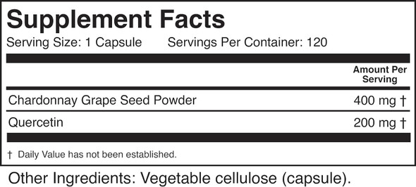 Grapeseed Plus With Quercetin 120 Caps By Bioactive Nutrients