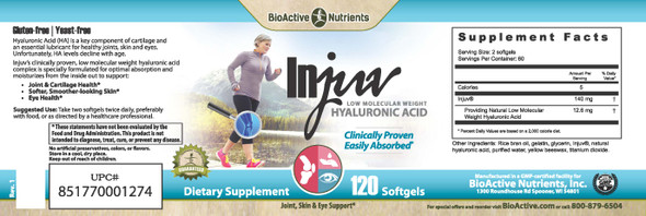 Injuv - Hyaluronic Acid 120 soft by BioActive Nutrients