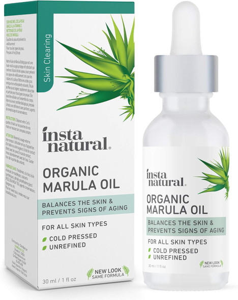 Organic Marula Facial Oil - 100% Pure, Non Gmo, Cold Pressed, Unrefined, Moisturizing And Balancing For Hair, Body, Hands Or Cuticle & Normal To Oily Skin - Complete Organics By Instanatural - 1 Oz