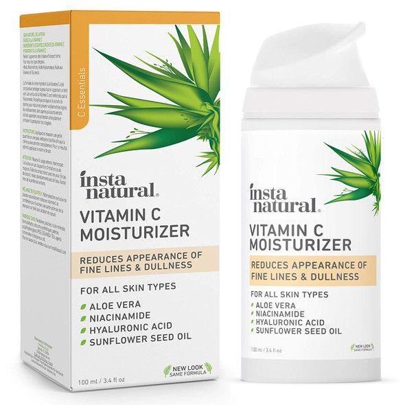 InstaNatural Vitamin C Moisturizer, Daily Moisturizer for Anti Aging, Brightening, and Hydration, Formulated with Hyaluronic Acid, Aloe Vera, and Niacinamide