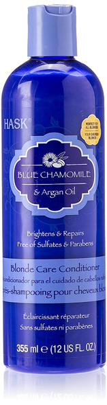 Hask Blue Chamomile and Argan Oil Blonde Care Conditioner, 12 Ounce