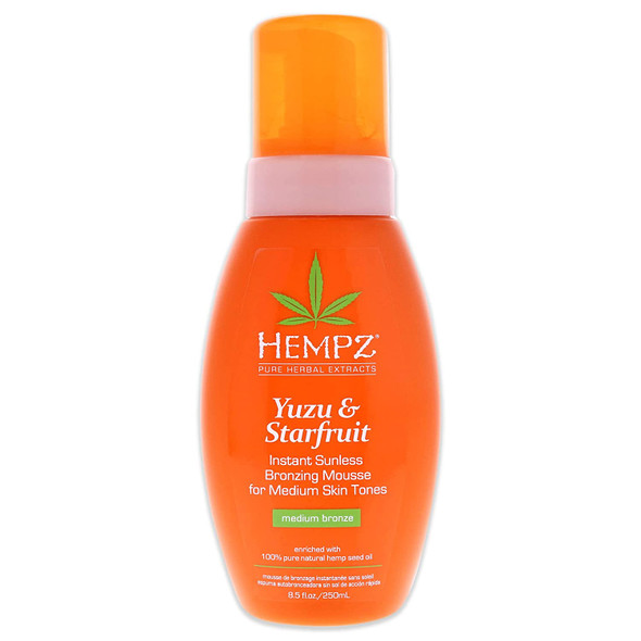 Hempz Yuzu and Starfruit Instant Sunless Bronzing Mousse for Mediu Unisex Bronzer 8.5 oz