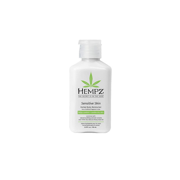 Hempz Sensitive Skin Herbal Body Moisturizer with Oatmeal, Shea Butter for Women and Men,2.25 oz. -Premium,Soothing Body Lotion with Hemp Seed, Cocoa Seed, Mango Seed for Dry Skin -Skin Care Products