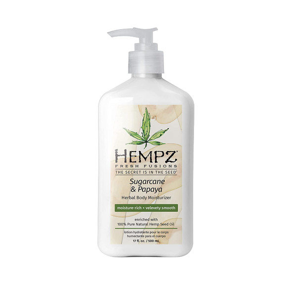 Hempz Herbal Body Moisturizer for Women with 100% Pure Hemp Seed Oil, Sugarcane & Papaya, 17 fl. oz. - Moisturizing Lotion with Shea Butter, Vitamins A, B & C, for Dry Skin - Premium Womens Lotion