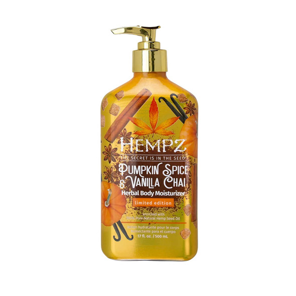 Hempz Limited Edition Lotion, Pumpkin Spice & Vanilla Chai Herbal Body Moisturizer, 17 oz.