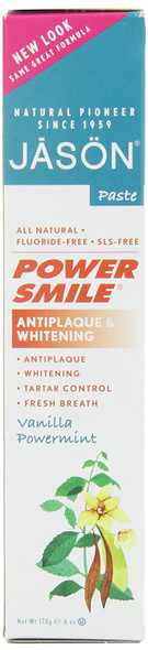 JASON Vanilla Mint PowerSmile Whitening Toothpaste, 6 Ounce Tubes (Pack of 3)
