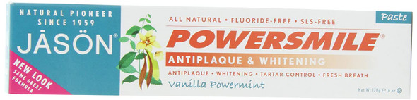 JASON Vanilla Mint PowerSmile Whitening Toothpaste, 6 Ounce Tubes (Pack of 3)