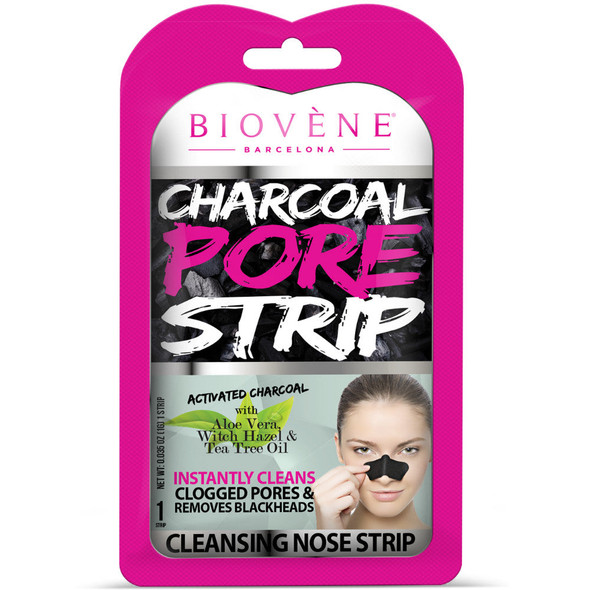 Biovene Charcoal Pore Strip.(035 oz ) Instantly Cleans Clogged Pores, Removes Blackheads and Eliminates Impurities