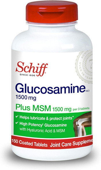 Schiff Glucosamine 1500Mg Plus Msm And Hyaluronic Acid, Joint Supplement 150 Ct