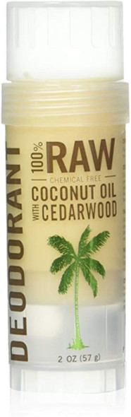 SKINNY & CO. 100% Pure Coconut Oil with Cedarwood Deodorant- 100% Chemical Free - 2 oz.