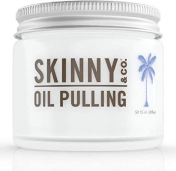 SKINNY & CO. Peppermint Oil Pulling Coconut Oil- 100% Chemical Free - 2 oz.
