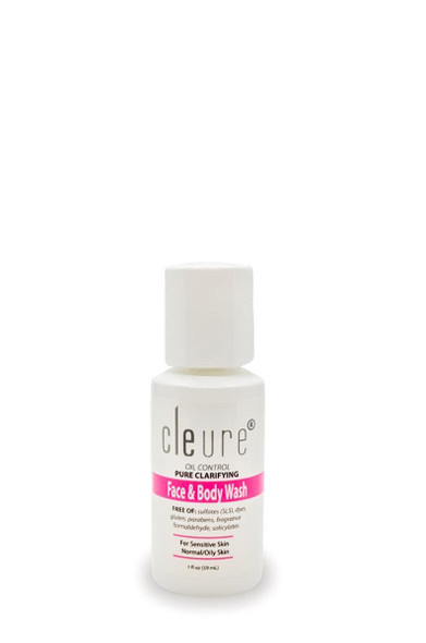 Cleure Face & Body Wash - Oily Skin, SLS Free Travel