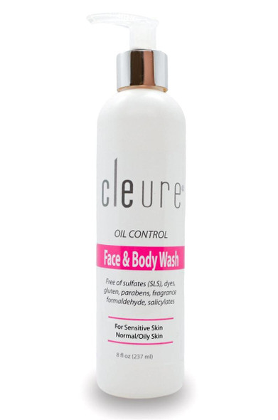 Cleure Face & Body Wash - Oily Skin, SLS Free (8 oz)