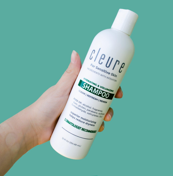 Cleure Shampoo - SLS-free, Hypoallergenic (12 oz)