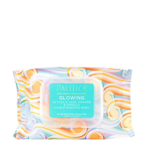 Pacifica Glowing Glycolic Acid, Orange & Vanilla Makeup Removing Wipes