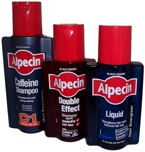 Alpecin Trio 250ml C1 Shampoo/200ml Double Effect Shampoo/200ml Liquid