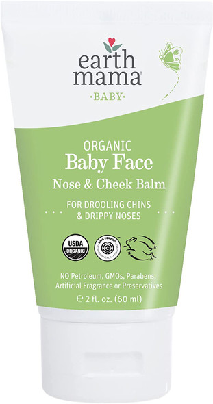 Organic Baby Face Nose & Cheek Balm for Dry Skin by Earth Mama | Natural Petroleum Jelly Alternative, 2-Fluid Ounce