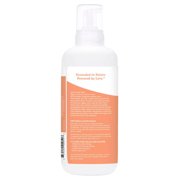 Earth Mama Sweet Orange Foaming Hand & Body Wash | All-Purpose Castile Soap, 5.3-Fluid Ounce and Liter Refill (Packaging May Vary)