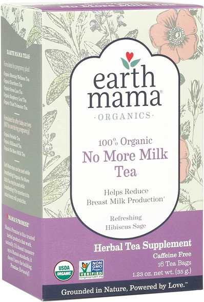 Earth Mama Organic No More Milk Tea for Weaning from Breastmilk, 16 Teabags/Box, Pack of 3