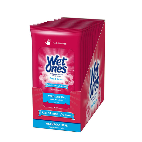 Wet Ones Antibacterial Hand Wipes, Citrus Scent, 40 Count (Pack of 6)