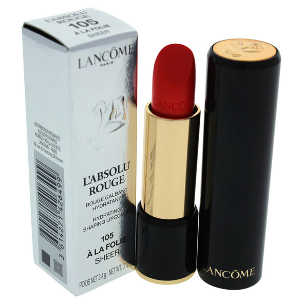 Lancome Labsolu Rouge Hydrating Shaping Lipcolor - # 105 A La Folie/sheer By Lancome for Women - 0.12 Oz Lipstick, 0.12 Ounce