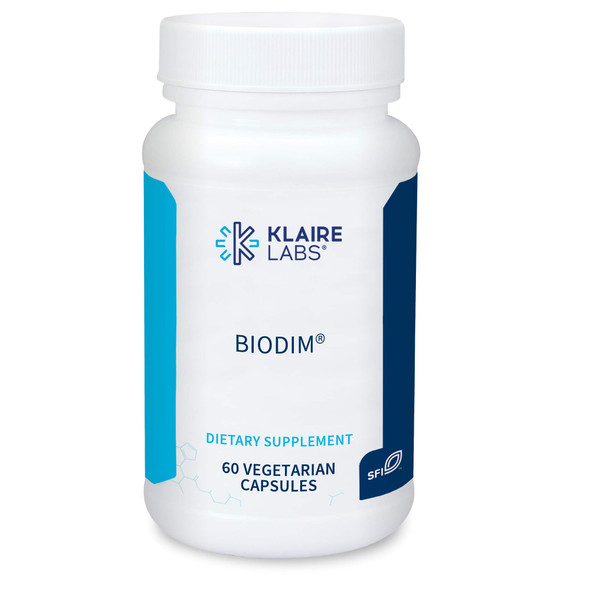 Klaire Labs BioDIM - 150mg Diindolylmethane Supplement - Promotes Healthy Estrogen Metabolism in Men & Women - Patented, Bioavailable DIM - Dairy & Gluten-Free (60 Capsules)