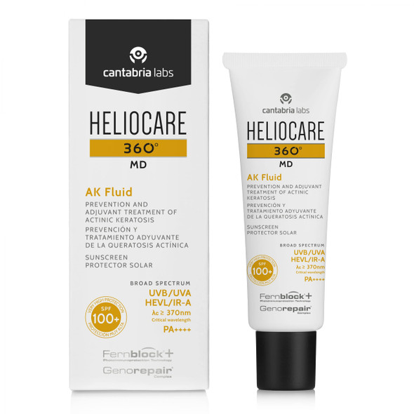 Heliocare 360° Ak Fluid, Sunscreen, Spf100 Full Spectrum Protection, Made For Sensitive Skin Including Actinic Keratosis, 50Ml