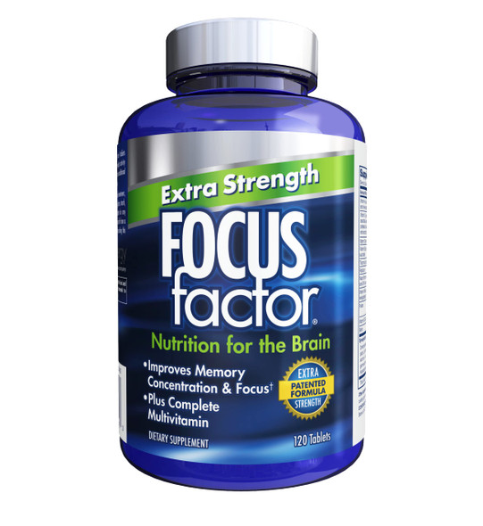 Focus Factor Extra Strength, 120 Count - Brain Supplement For Memory, Concentration And Focus - Complete Multivitamin With Dmae, Vitamin D, Dha - Trusted Brain Health Supplement - Brain Vitamins