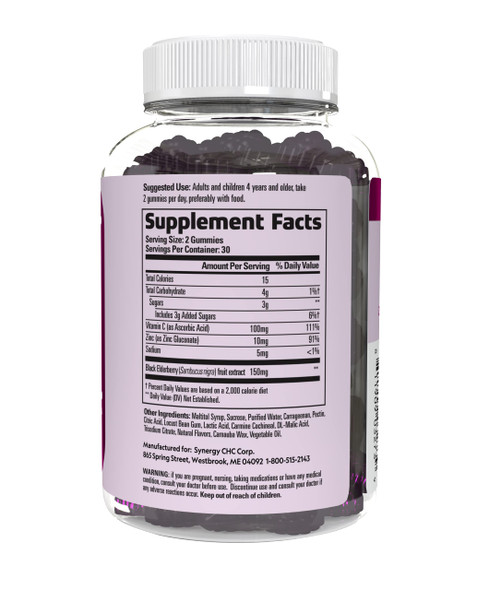 Focus Factor Elderberry Immunity Gummies with Zinc and Vitamin C for Daily Immune Support, 60 Count – Berry Flavor – Non-GMO, Gluten Free – No Artificial Flavors – Elderberry Immunity Vitamins
