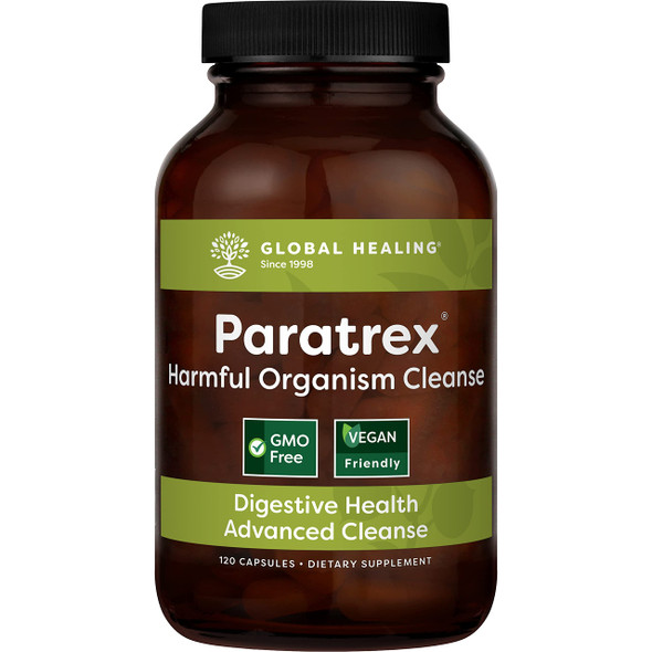 Global Healing Paratrex and Elderberry & Echinacea Kit - Organic Liquid Supplement Drops for Antioxidant Immune Support Against Harmful Organisms and Gentle Detox & Cleansing - 120 Capsules & 2 Fl Oz