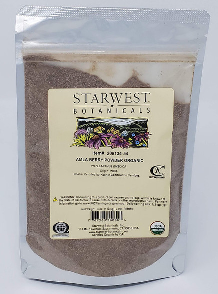 Organic Amla Berry Powder 4 oz (Starwest Botanicals)