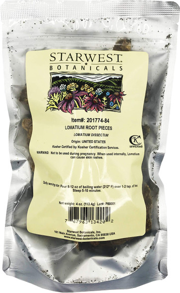 Starwest Botanicals Lomatium Root Pieces Wc 4 Oz