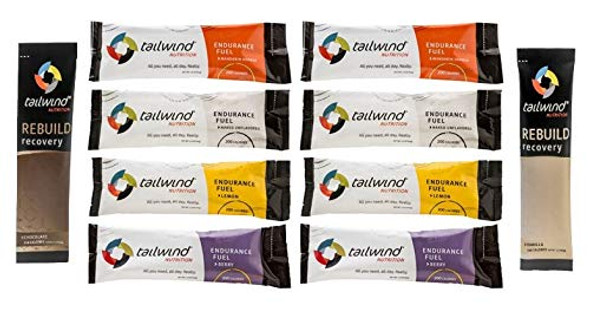 Tailwind Nutrition Endurance Fuel 10 Stick Caffeine-Free Discovery Set with Complete Protein Recovery Rebuild for Running, Cycling, Marathon, Triathlon, Ditch The Energy Gels