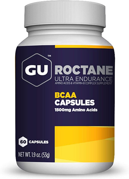 GU Energy Roctane Ultra Endurance BCAA Branch Chain Amino Acid and Vitamin B Exercise Recovery Capsules, 60-Count Bottle